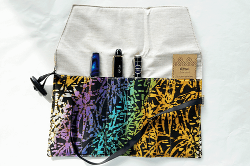 Desa Heritage Batik Textile Pen Wrap for Six Pens Design B