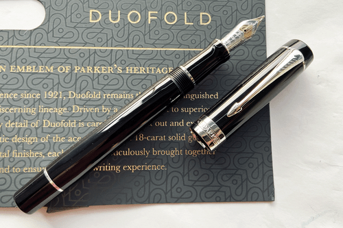 Parker Duofold Centennial Size Classic Black CT Fountain Pen Medium Nib