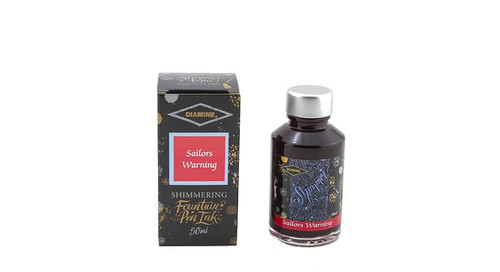 Diamine Red Sky Fountain Pen Shimmering 50ml Bottle Ink