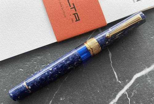 Delta Limited Edition Lapis Lazuli Blue Celluloid GT Fountain Pen Fine Nib