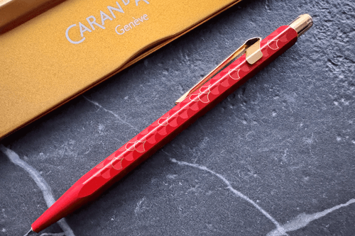 Caran D'Ache Special Edition 849 Dragon Burgundy Mechanical Pencil With Metal Case