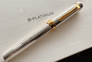 Platinum Pin Stripe Sterling Silver 18K Fountain Pen Medium Nib