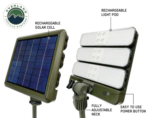 Wild Land Camping Gear - ENCOUNTER Solar Powered Camping light with removable light pods