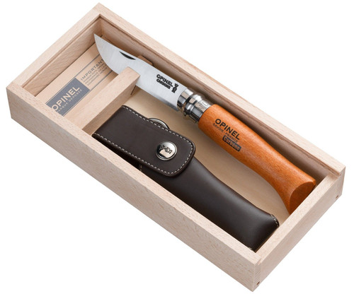 Opinel No.08 Carbon Steel Folding Knife with Sheath