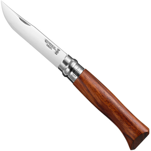 Opinel No.08 Polished Stainless Steel Folding Knife - Padouk