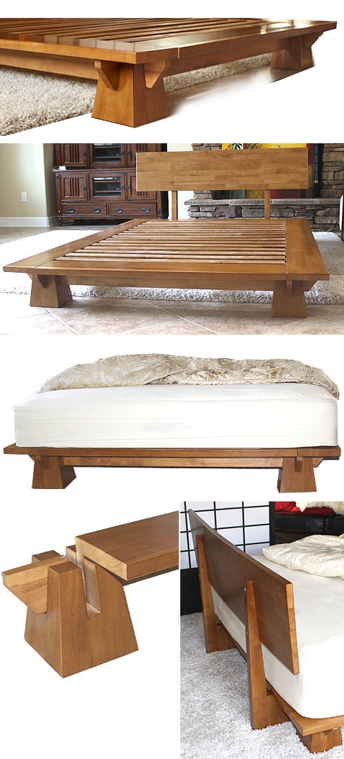 Wakayama Platform Bed Frame - Honey Oak - Tatami Room