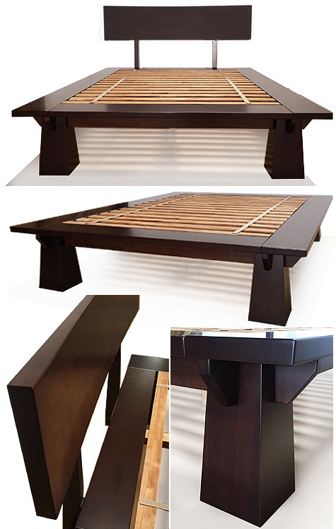 TALL Wakayama Platform Bed - Dark Walnut - Tatami Room