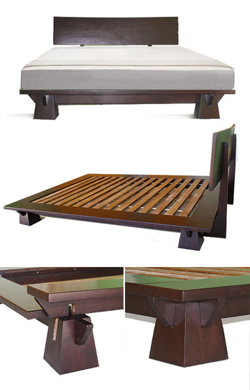 Wakayama Platform Bed - Dark Walnut