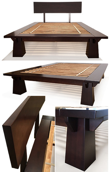 TALL Wakayama Platform Bed - Dark Walnut