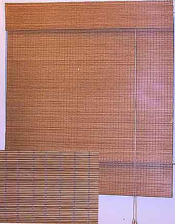 Hosoy Matchstick Blinds, Roman Type with valence