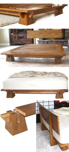 Wakayama Platform Bed Frame - Honey Oak - Tatami Room