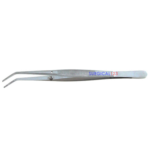 College Dressing Pliers Angled Serrated Tips  surgical123
