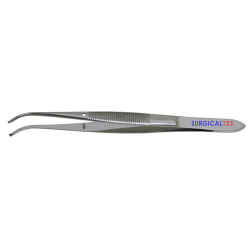 Iris Tissue Forceps Half Curved Tips 1x2 Teeth  surgical123