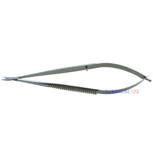 Micro Surgery Scissors Curved Blades Flat Handle  surgical123