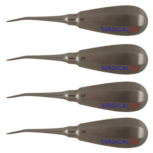 Starter Kit of 4 Luxator Elevators Curved Tip 2, 3, 4, 5mm  surgical123