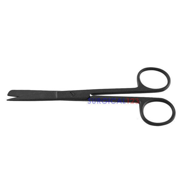 Operating Scissors Straight Sharp-Blunt Black Finish - surgical123
