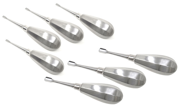 Winged dental elevators deluxe kit of 7 stainless steel extraction instruments set