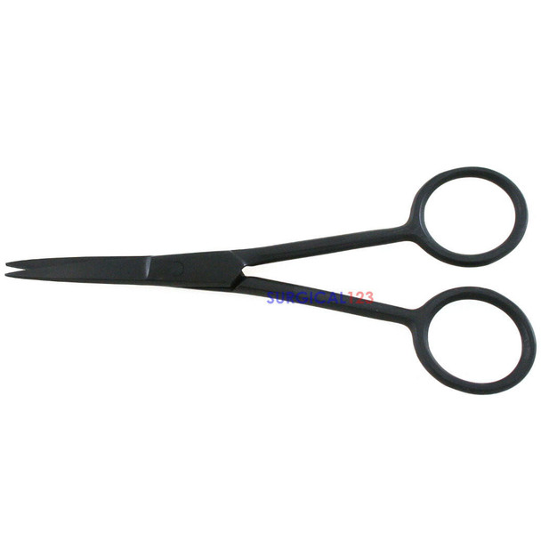 Student Dissecting Scissors Straight Blades Black Coated  surgical123