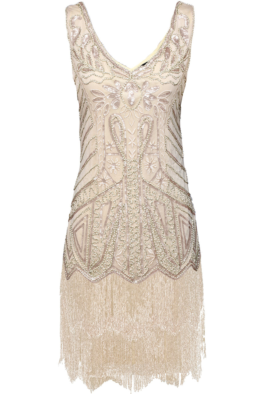 babeyond women's flapper dresses 1920s v neck beaded fringed great gatsby dress