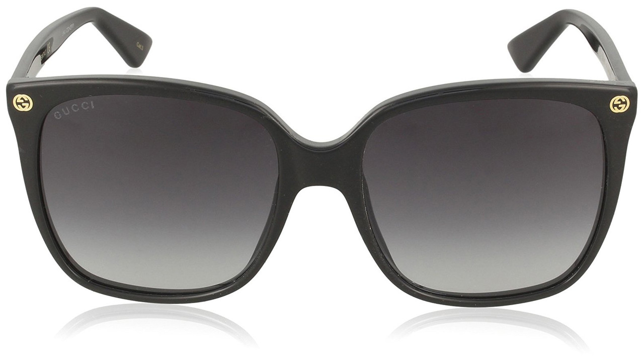 sekstant Monument tromme Gucci GG0022S Sunglasses 001 Black / Grey Gradient Lens 57 mm (C)