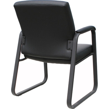 High-Back Mesh Guest Chair With Pu Leather Seat Black (BIFMA) High-Back Mesh Guest Chair With Pu Leather Seat Black (BIFMA)