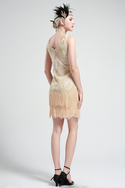 babeyond women's flapper dresses 1920s v neck beaded fringed great gatsby dress