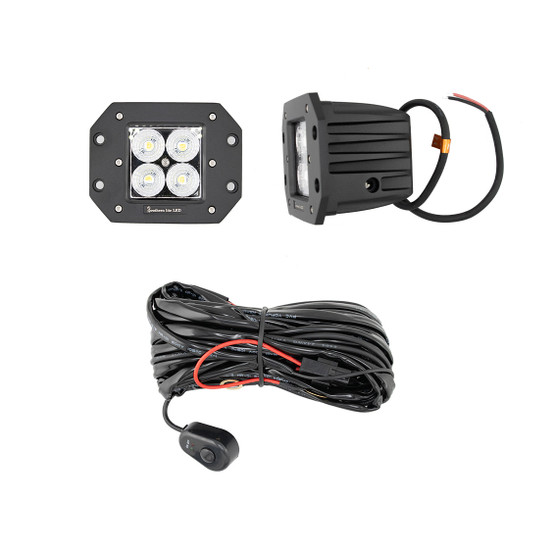 Flush Mount CUBE Pkg. (Two 40 Watt XML-CUBEs and Wire Harness)