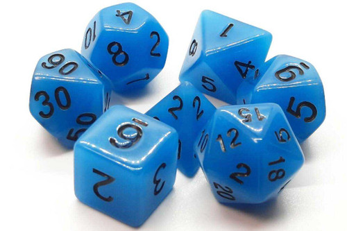 Glow Blue Dice Set