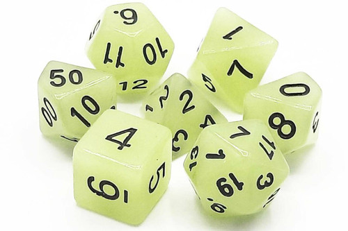 Glow Grey Dice Set