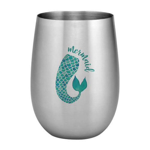 Mermaid Tail 20 oz. Full Color Printed SS Wine Glass
