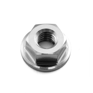 Titan flänsad mutter M6x (1.00mm) vänster tråd