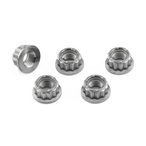 Titanium Sprocket Nuts M10x(1.25mm) Bi-Hex Lock Pack x6 | Pro-Bolt