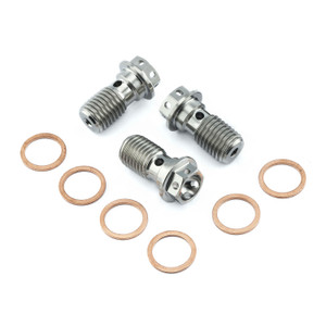 Titanium Banjo Bolt Single M10x(1.25mm) Rear Brake Master Cylinder Race Spec Pack x3 Titanium Banjo Bolt Single M10x(1.25mm) Rear Brake Master Cylinder Race Spec Pack x3