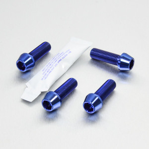 Titanium Pillion Footrest Hanger Bolt Kit Blue