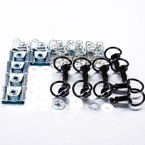 Aluminium Quick Release Stud 19mm D-Ring & CLIP3 Pack x10 Black