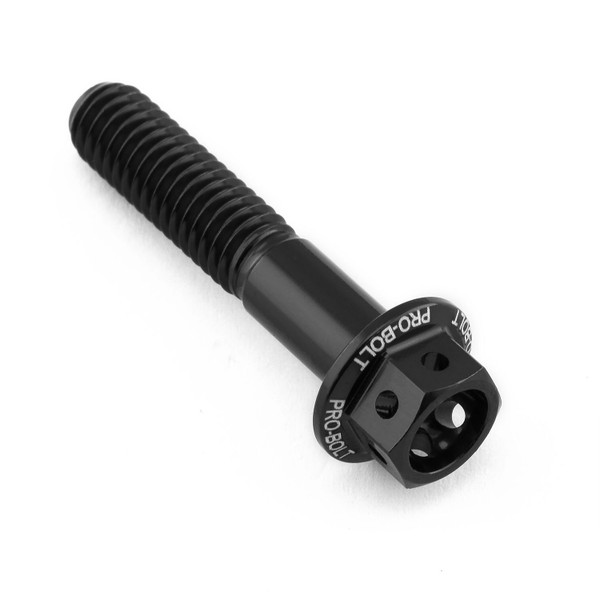 Aluminium Flanged Hex Head Bolt M6x(1.00mm)x30mm Race Spec Etched Black