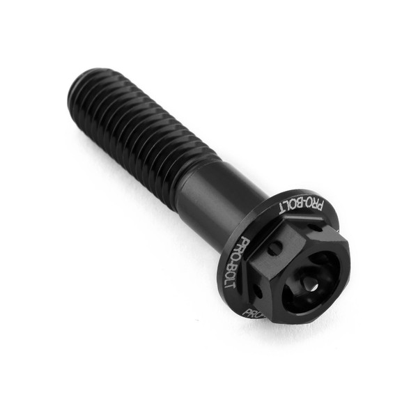 Aluminium Flanged Hex Head Bolt M8x(1.25mm)x35mm Race Spec Etched Black