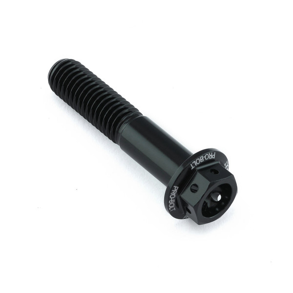 Aluminium Flanged Hex Head Bolt M8x(1.25mm)x40mm Race Spec Etched Black