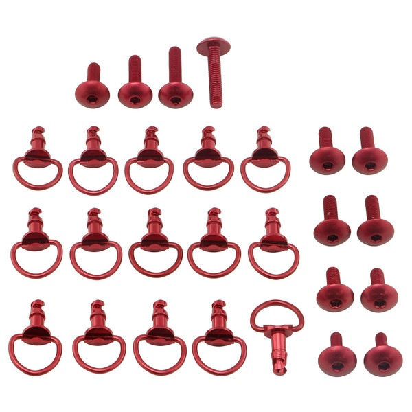 Aluminium Fairing Kit Yamaha YZF1000 R1 Quick Release D-Ring 07-08 Red