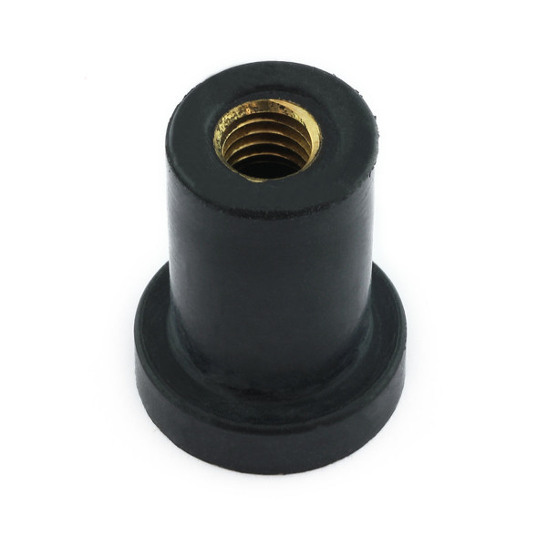 Black Rubber Nut With Brass Insert M8 x 1.25 x 28