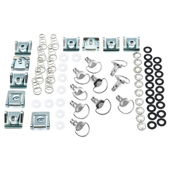 Stainless Steel Quick Release D-Ring 17mm + Slide Clips Pack x10