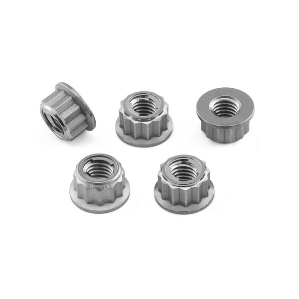 Titanium Sprocket Nuts M8x(1.25mm) Bi-Hex Lock Pack x5