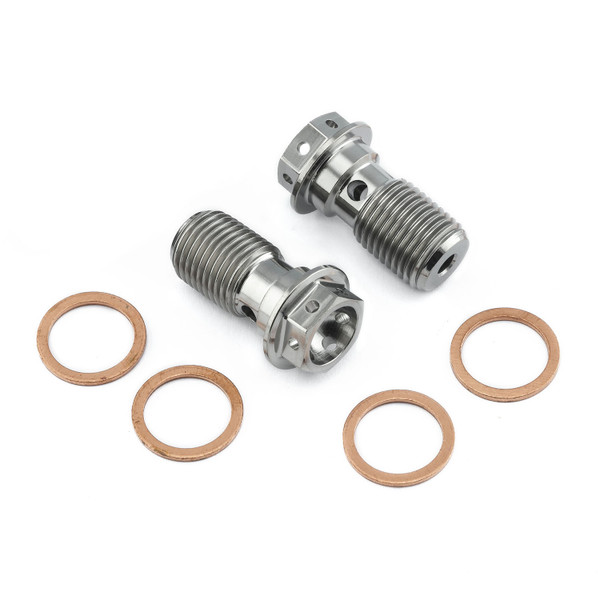 Titanium Banjo Bolt Single M10x(1.00mm) Front Brake Master Cylinder Race Spec Pack x2