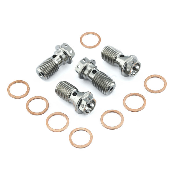 Titanium Banjo Bolt Single M10x(1.25mm) Rear Brake Master Cylinder Race Spec Pack x4