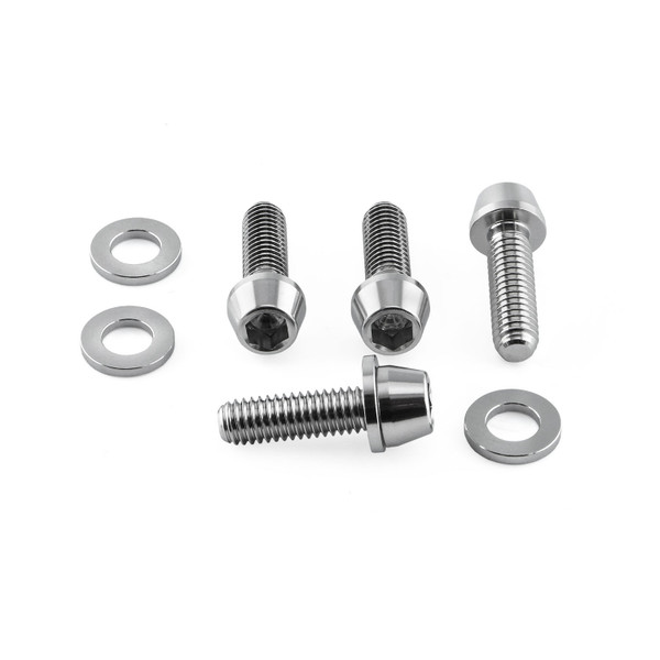 Stainless Steel Cycle Caliper Kit M6x(1.00)x20mm Tapered Socket Cap & Washers