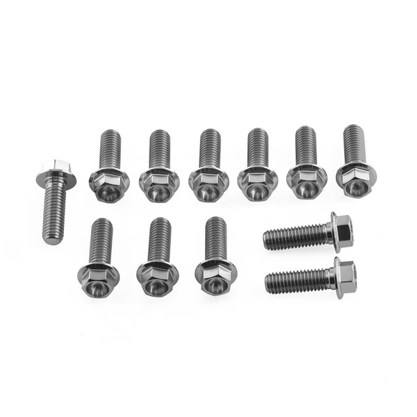 Titanium Disc Bolt M8x25mm Flanged Hex Pack x12