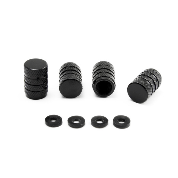 Aluminium Valve Dust Cap Pack x4 Black