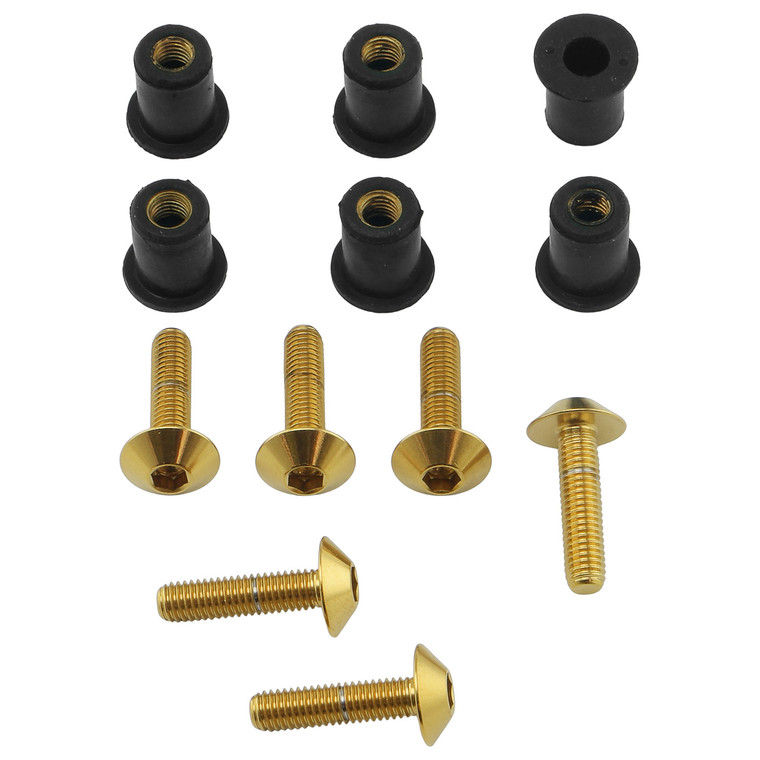 Kit de rejilla de acero inoxidable 6 pernos Oro