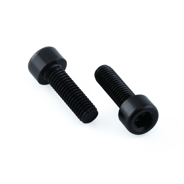 Aluminium Water Bottle Cage Bolts M5x(0.80mm)x16mm Parallel Head Socket Cap Pack x2 Black