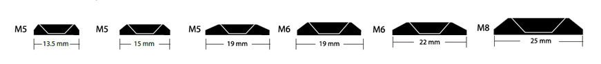 Countersunk washers in a range of metric sizes